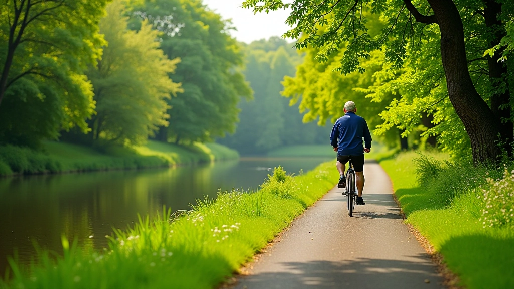 Scenic Leixlip Dam cycling path with water and trees